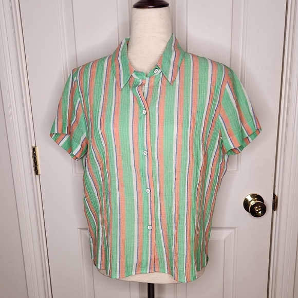 CAbi Tops - Cabi Striped Camp Shirt Style 6201 Size M